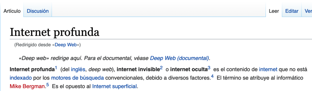 Definición Deep Web